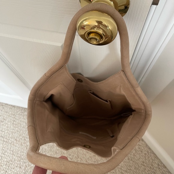 Anthropologie shoulder bag. Distressed vegan leather in a light taupe color. - Picture 4 of 4